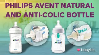 Philips AVENT Natural Bottle amp Anticolic Bottle with AirFree Vent Review  Babylist [upl. by Arakihc]