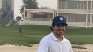 Lando Norris playing golf with Carlos Sainz Jr before Bahrain Testing [upl. by Alyahs94]