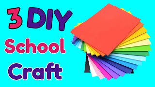 3 EASY CRAFT IDEAS  School Craft Idea  DIY Craft School hacks Origami craftpaper craft idea [upl. by Wartow381]