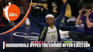 Arike Ogunbowale signs an autograph after getting ejected  WNBA on ESPN [upl. by Eilesor]