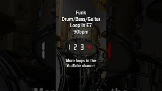 Funk Drum Bass and Guitar loop in E7  90bpm drumloop funkguitar funkbass [upl. by Allegra]