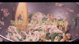 Slim Pasta Tagliatelle met Zalm en spinazie [upl. by Zirtaeb]