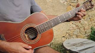 Washburn R 314KK Parlor Guitar quotOne Takequot Flat Picking demo D  Am  x3  EmCmABb x3 [upl. by Raf99]