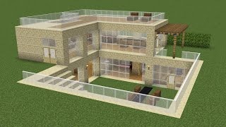 Minecraft  How to build a modern sandstone house [upl. by Shute]