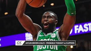 Jaylen Brown Probable Calf vs Clippers Thursday Night [upl. by Blunk]