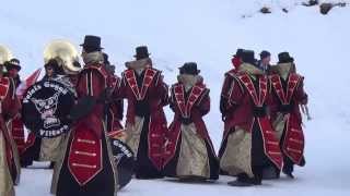 Lauberhorn ski race 2014 Wengen Patrouille Suisse carnival music [upl. by Namar]