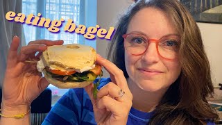 🍔 MANGIAMO INSIEME col marito  RICETTA facile bagel 🍔 ASMR ITA [upl. by Nnovahs]