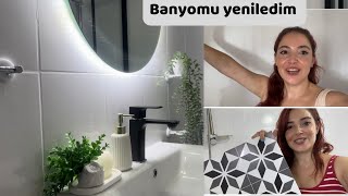 İnanılmaz Banyo Değişimi Kırmadan Dökmeden Banyomu Yeniledim  Fayans Boyama Yer Döşeme [upl. by Other342]