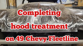 Completing hood treatment on 49 Chevy Fleetline [upl. by Yntirb251]