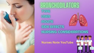 Bronchodilators Uses Type Administration Side Effects  Bronchodilator Drugs [upl. by Einnod71]