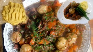 HOW TO MAKE BEEF STEW DUMPLINGS AND CREAMY MASHED POTATOES [upl. by Edita]