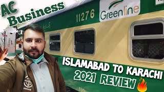 Green Line Train AC Business Class Journey  Islamabad To Karachi  Green Line Train 2021 Review [upl. by Atsiuqal]