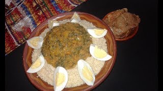 COUSCOUS AU CHOU VERT ET CITROUILLE كسكس بالملفوف كرنب واليقطين [upl. by Lucia44]