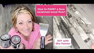 How to Paint a Faux Reclaimed Wood Floor by Kristin Calhoun of ShePaints [upl. by Aleta]