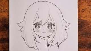 How to Draw Anime  Easy cute girl Drawing step by step [upl. by Henryetta]