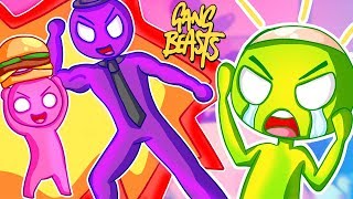 WE GET BEAT UP BY A SUPER BUFF DUDE in Gang Beasts Funny Moments [upl. by Ottie]