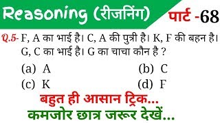 Reasoning Part  68ForRAILWAY NTPC GROUP D SSC CGL CHSL MTS BANK amp ALL EXAMS [upl. by Mahsih792]