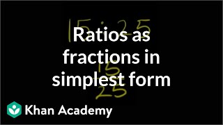 Ratios as fractions in simplest form  PreAlgebra  Khan Academy [upl. by Camey]