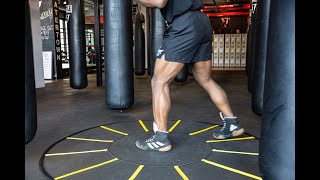 BASIC BOXING FOOTWORK CIRCLE AGILITY LADDER amp HEAVY BAG DRILLS [upl. by Attirehs]