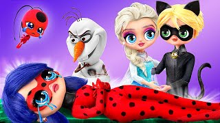 ¿Qué le Pasó a Ladybug ¡Cat Noir está Enamorado de Elsa 30 Manualidades para Muñecas LOL OMG [upl. by Anni]