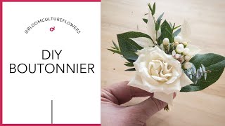 How to make a boutonniere easy DIY tutorial by Bloom Culture Flowers [upl. by Lacym97]