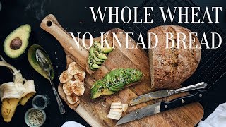 Whole Wheat No Knead Bread  2 Easy Toppings  The Sunshine Eatery [upl. by Enilhtak990]