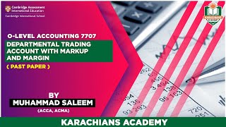 711021 OctNov 2019 DEPARTMENTAL TRADING ACCOUNT WITH MARKUP AND MARGIN [upl. by Eluj35]