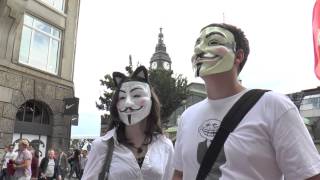 Anonymous Leute am Lies Infostand in Hamburg [upl. by Ecirtnom]