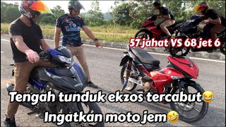 Gaban buat hal moto standart nak keja Y 68 jet 6 😜 [upl. by Arabele]