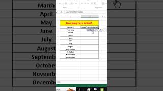 Days in a monthyoutubeshorts daytrading microsoftexcel [upl. by Car]