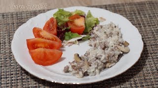 Reispfanne mit Hack und Champignons Reis mit Pilzen ✰ Reis mit Gemüse ✰ Sehr lecker und gesund [upl. by Kiah]