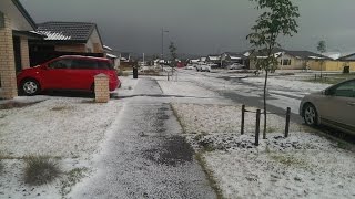 Massive hail storm in Christchurch New Zealand during summer 2015 [upl. by Anella]