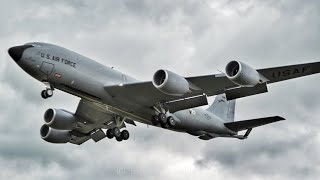 Stratotanker US Air Force Boeing KC135 Landing in Geilenkirchen [upl. by Bordie329]