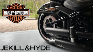 Harley Davidson Fat Boy Jekill amp Hyde Exhaust Soundcheck [upl. by Nawram]