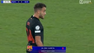 Eric García Red Card ♦️ Monaco vs Barcelona 11 Highlights  UEFA Champions League 202425 [upl. by Alyehs196]