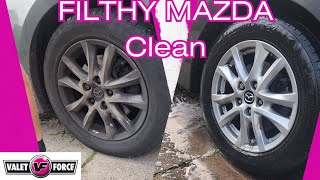 Filthy Madza wheel transformation detailing valeting satisfying snowfoam [upl. by Dalenna]