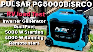 PULSAR PG5000BISRCO  DUAL FUEL INVERTER GENERATOR WITH REMOTE START  LOAD TEST [upl. by Shadow]