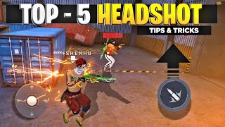 TOP5 New  HEADSHOT TRICKS  in Free fire  SECRET  ONETAP  TRICK quot ONLY RED NUMBER quot [upl. by Eiramasil]