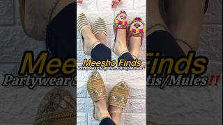 Meesho Partywear Slipon Juttis Mojaris  Under rs 300  Meesho Haul meeshofinds shorts ytshorts [upl. by Meilen250]