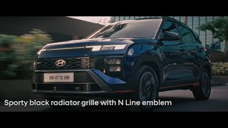 Hyundai CRETA N Line  Sporty black radiator grille with N Line emblem [upl. by Rimma]