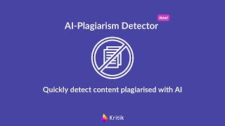 Kritik  AI Plagiarism Detector [upl. by Airdnazxela]