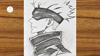 How to draw anime step by step  Easy Gojo Satoru drawing  How to draw for beginners [upl. by Marcia585]