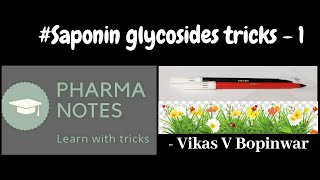 SAPONIN GLYCOSIDES WITH TRICKS1  RRB PHARMACIST EXAM  GPAT  ESIC  PART53 [upl. by Ramin186]