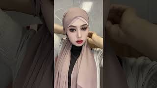 Unique hijab style with Earrings  very easy and beautiful shorts beautyframe hijabtutorial [upl. by Ydnagrub518]