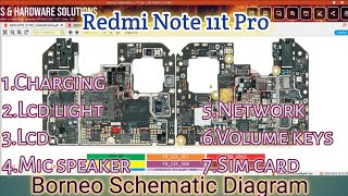 Mi Redmi Note 11t Pro Charging Lcd light Lcd Mic speaker Network Volume keys Sim card diagram [upl. by Inaoj]