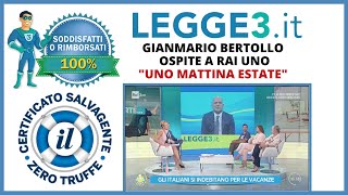 LEGGE3IT  rai uno quotuno mattina estatequot  Gianmario Bertollo ospite in studio [upl. by Aneras]