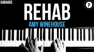 Amy Winehouse  Rehab Karaoke SLOWER Acoustic Piano Instrumental Cover Lyrics [upl. by Alyhs540]