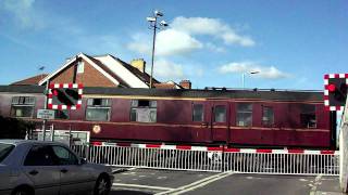 3 Steam locos cross Isleworth level crossing 20 October 2011 [upl. by Ofelia]