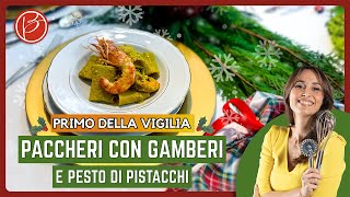 Paccheri con gamberi e pesto di pistacchi  Benedetta Parodi Official [upl. by Aderf]