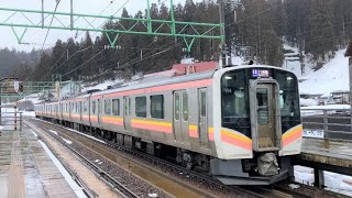 【4K】上越線 E129系 上越国際スキー場前駅入線 [upl. by Xed]